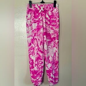 Splendid Girls Malibu Pink Marble Print Jogger Pants (EUC, Large)